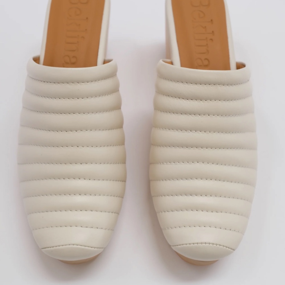 Beklina Ribbed Clog In Off White - Picture 4 of 8